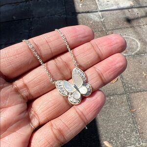 Elegant Silver Butterfly Pendant Necklace